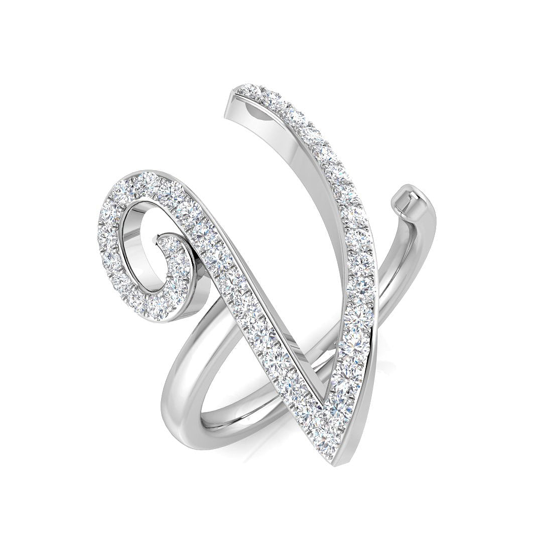 Initials Diamond Ring 0.45ct – SR3260-V – 18k White Gold