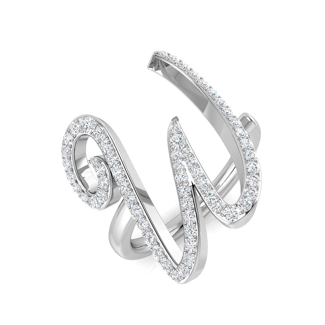 Initials Diamond Ring 0.55ct – SR3260-W – 18k White Gold