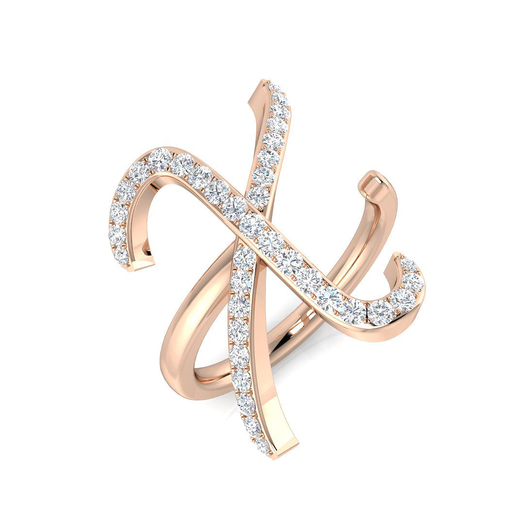 Initials Diamond Ring 0.45ct – SR3260-X – 18k Rose Gold