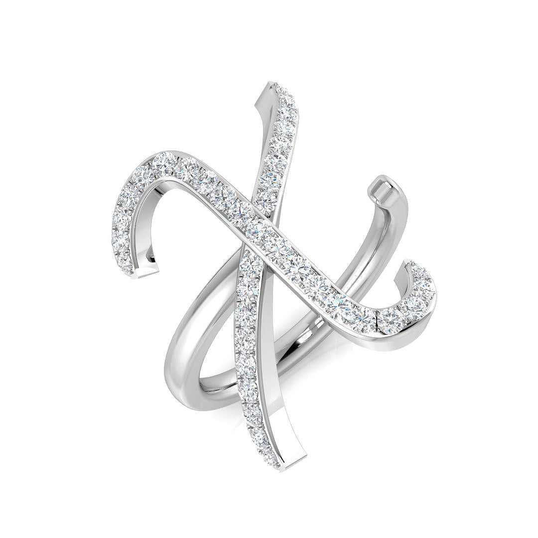 Initials Diamond Ring 0.45ct – SR3260-X – 18k White Gold