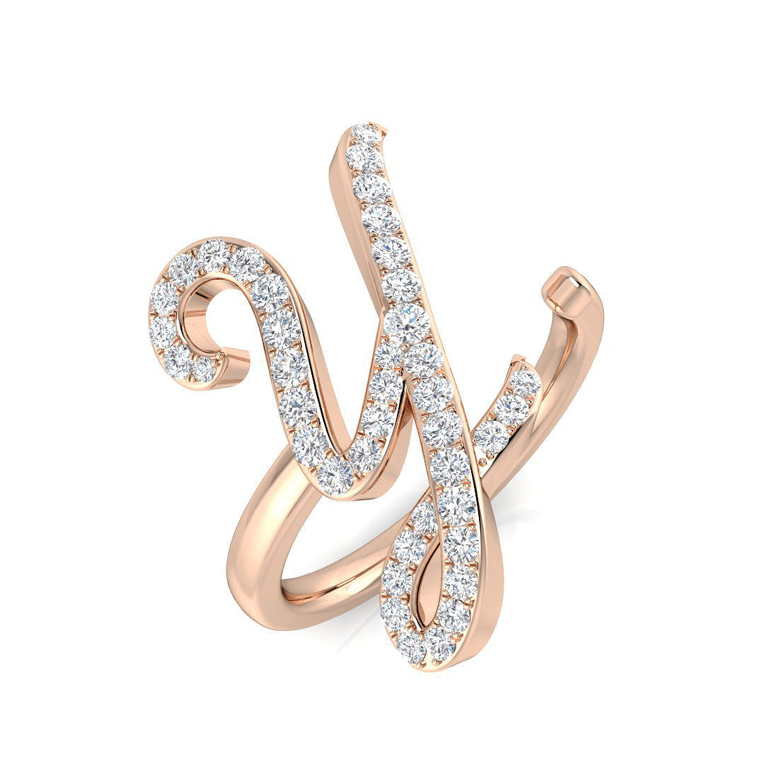 Initials Diamond Ring 0.45ct – SR3260-Y – 18k Rose Gold