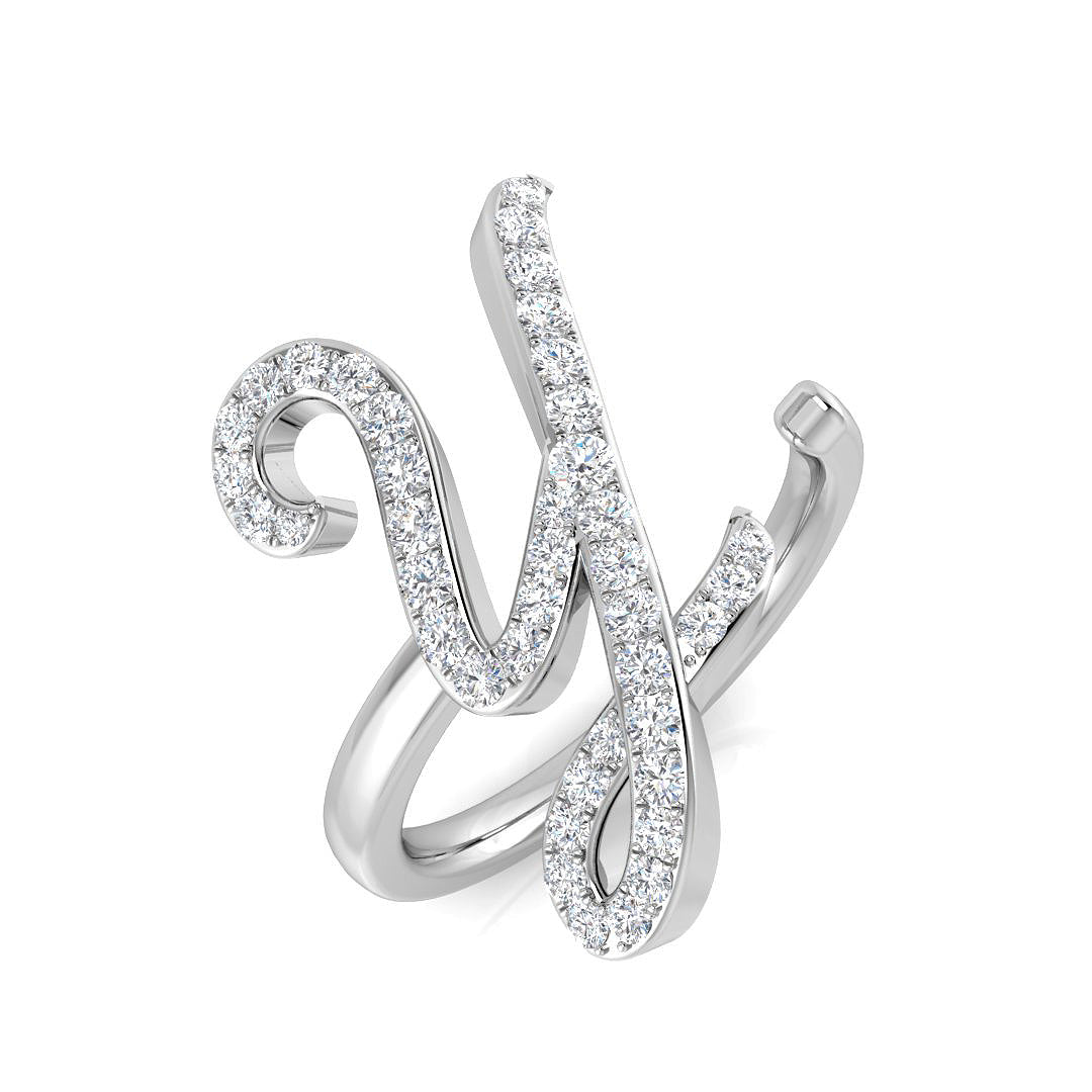 Initials Diamond Ring 0.45ct – SR3260-Y – 18k White Gold