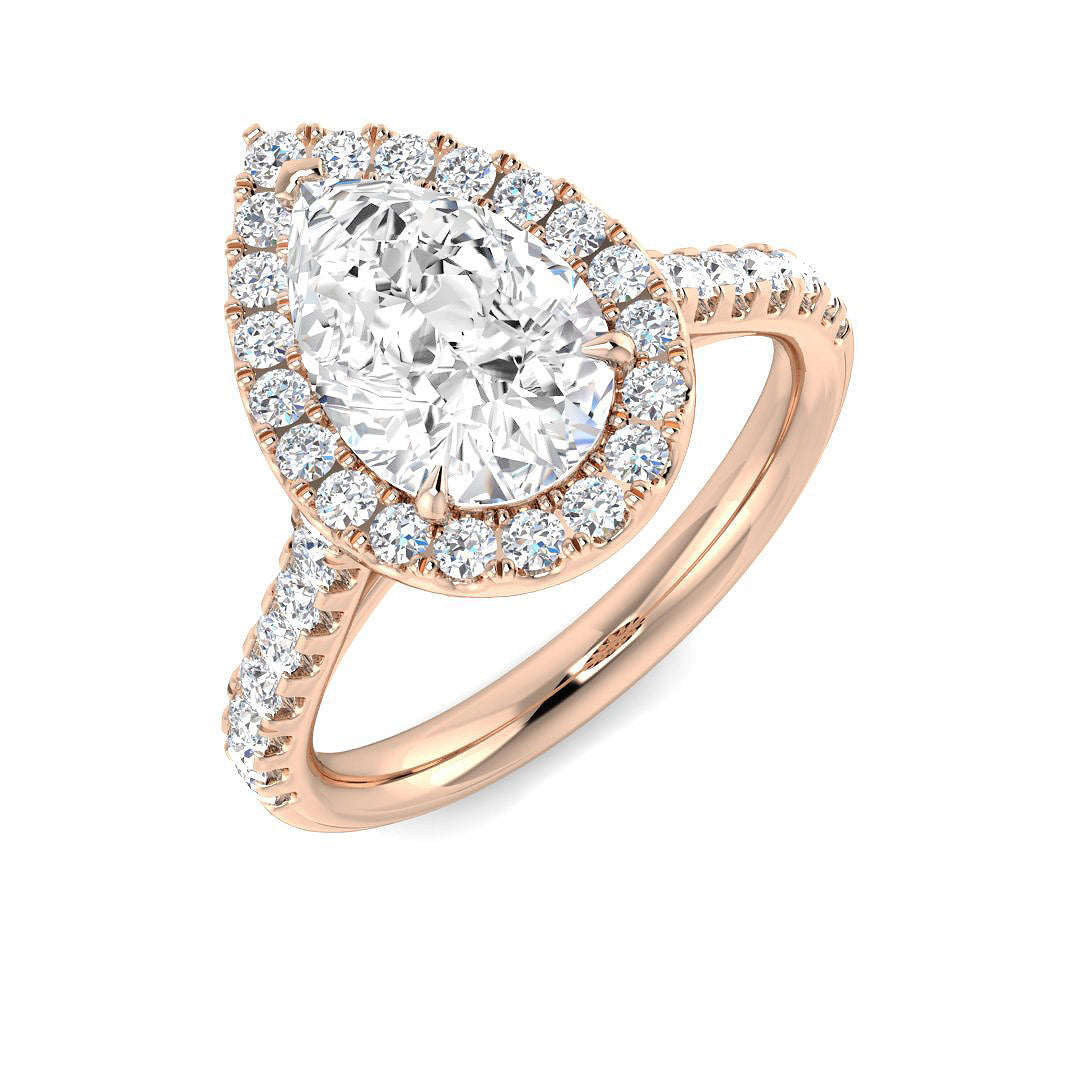 Halo Diamond Ring 0.55ct–5.71ct – SR530 – 18k Rose Gold