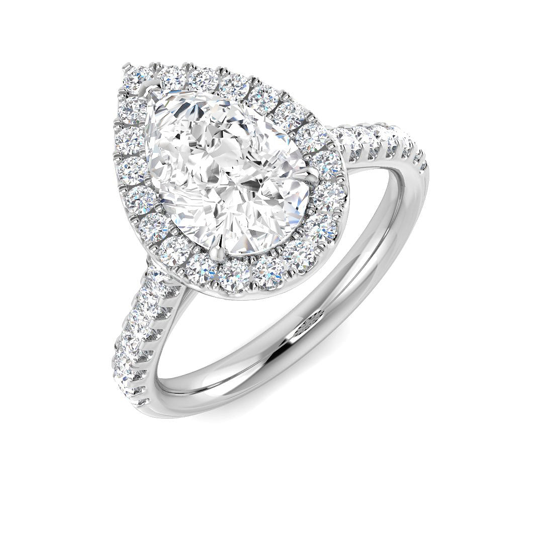 Halo Diamond Ring 0.55ct–5.71ct – SR530 – 18k White Gold