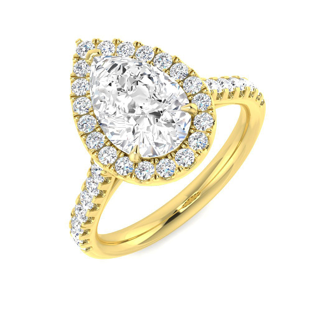 Halo Diamond Ring 0.55ct–5.71ct – SR530 – 18k Yellow Gold