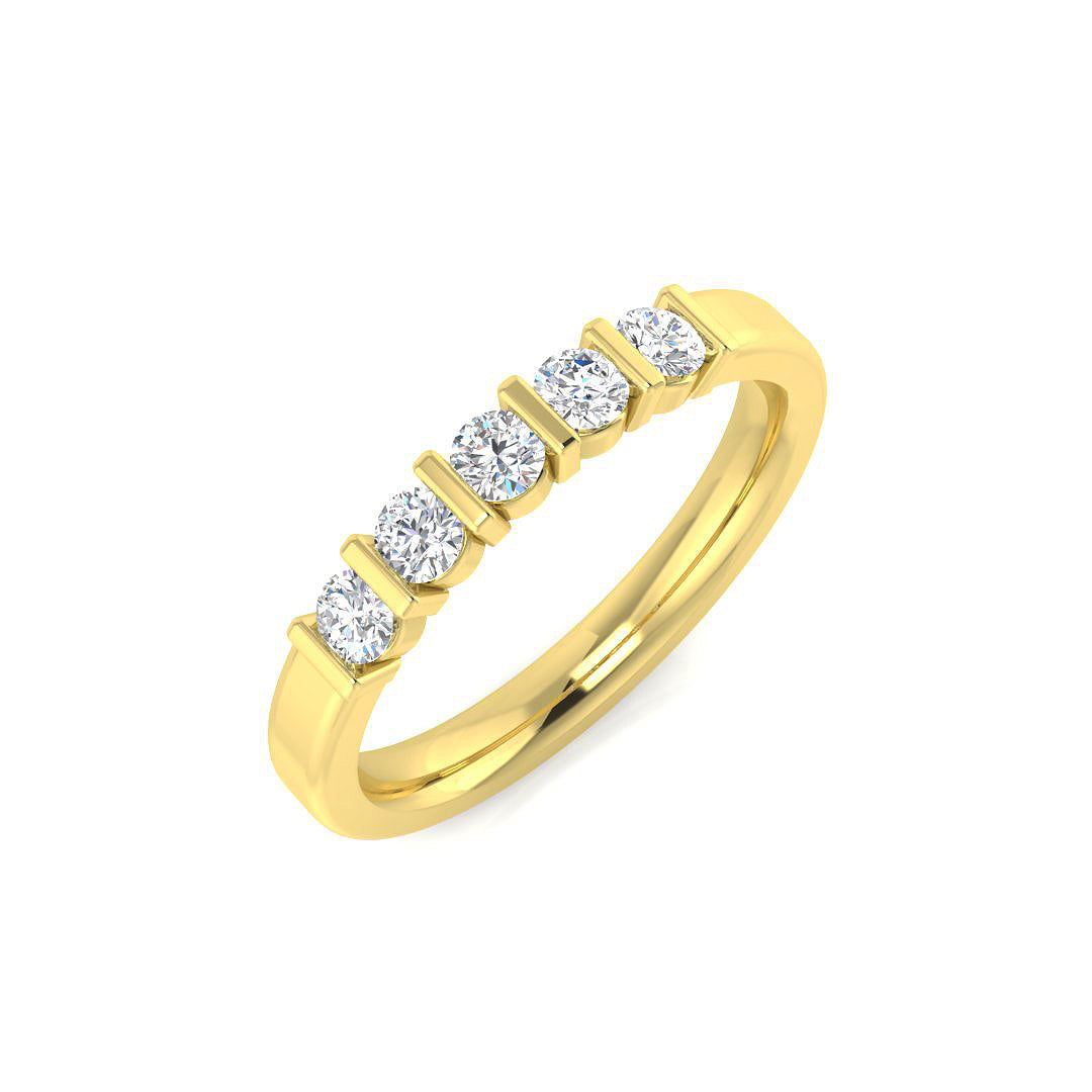 Half Eternity Diamond Ring 0.32ct – SR3299 – 18k Yellow Gold