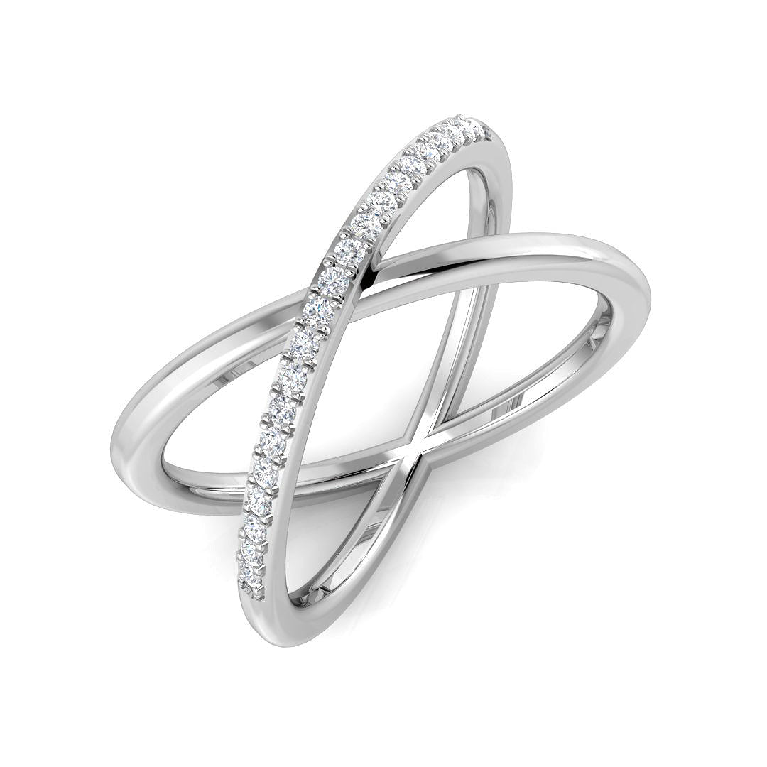 Fancy Diamond Ring 0.11ct – SR3312 – 18k White Gold