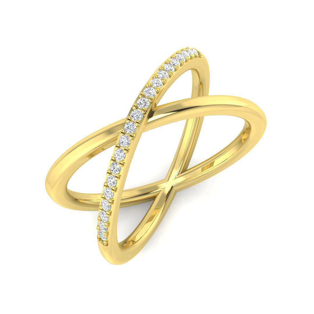 Fancy Diamond Ring 0.11ct – SR3312 – 18k Yellow Gold