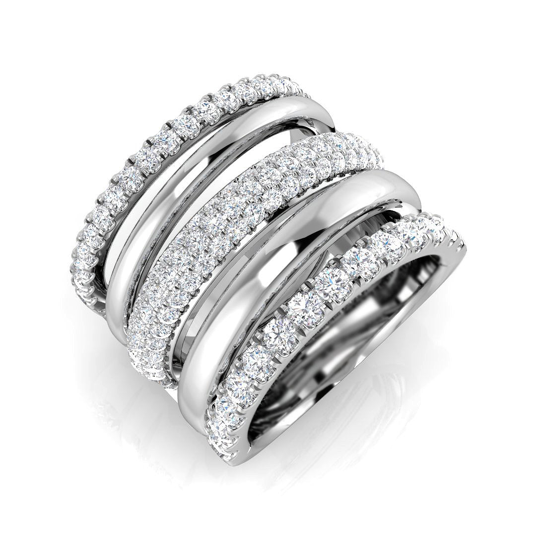 Pave Diamond Ring 1.66ct – SR3320 – 18k White Gold