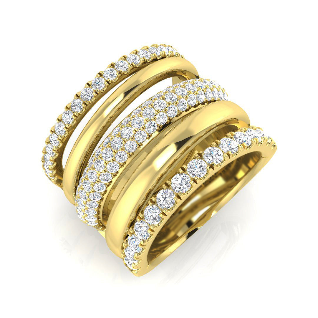 Pave Diamond Ring 1.66ct – SR3320 – 18k Yellow Gold