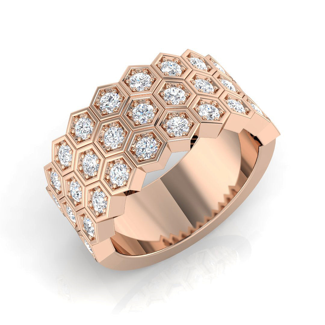Half Eternity Diamond Ring 0.86ct – SR3322 – 18k Rose Gold