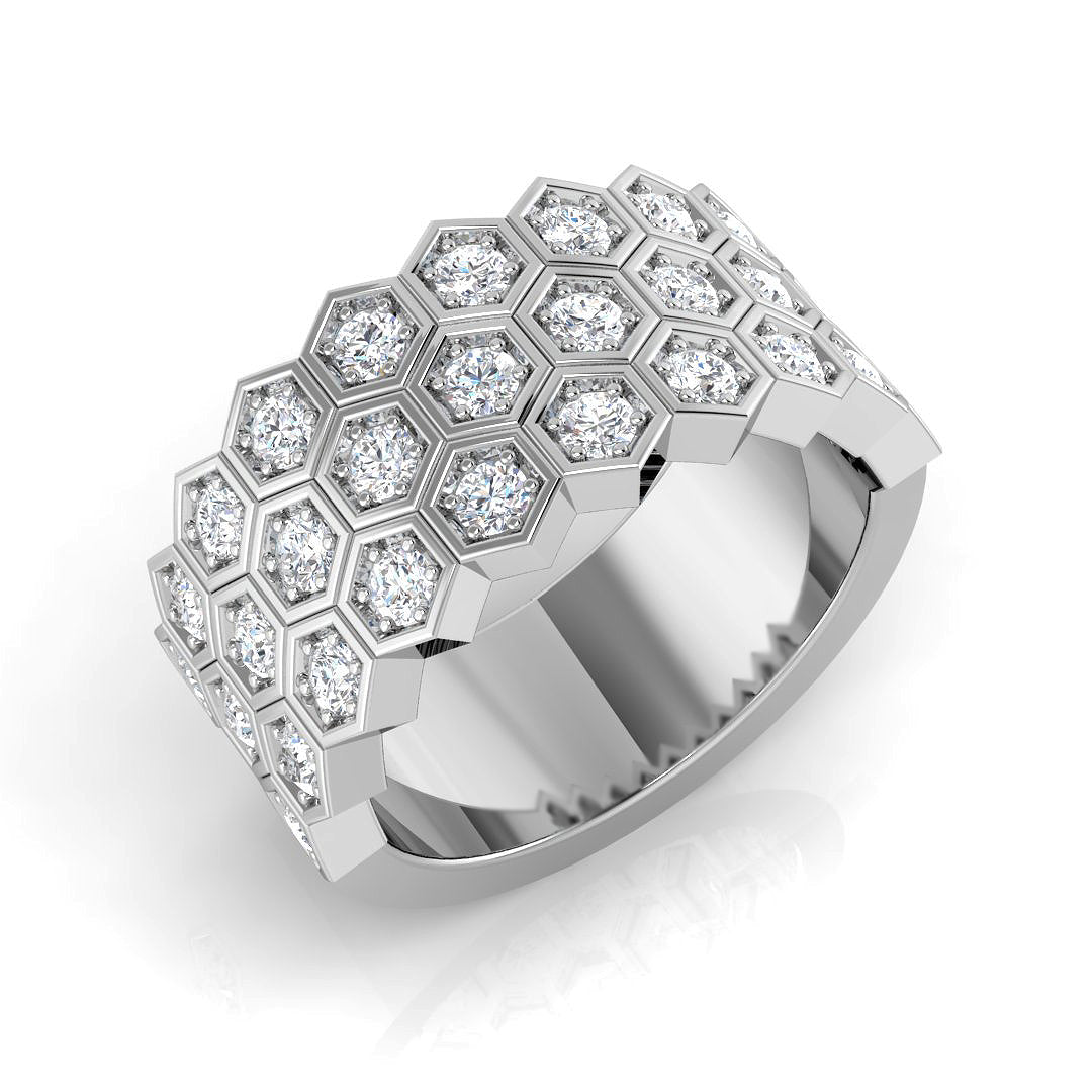 Half Eternity Diamond Ring 0.86ct – SR3322 – 18k White Gold