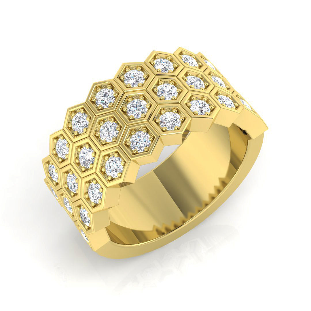 Half Eternity Diamond Ring 0.86ct – SR3322 – 18k Yellow Gold