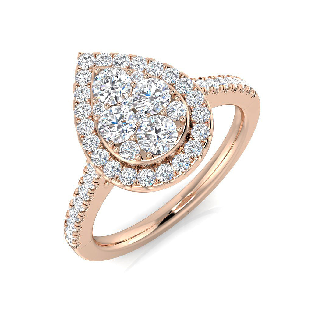 Cluster Diamond Ring 0.45ct–1.05ct – SR3343 – 18k Rose Gold