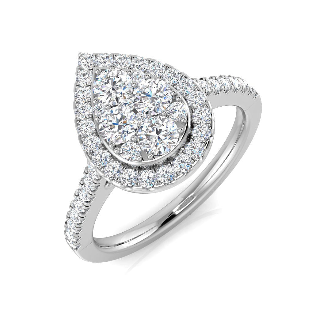 Cluster Diamond Ring 0.45ct–1.05ct – SR3343 – 18k White Gold
