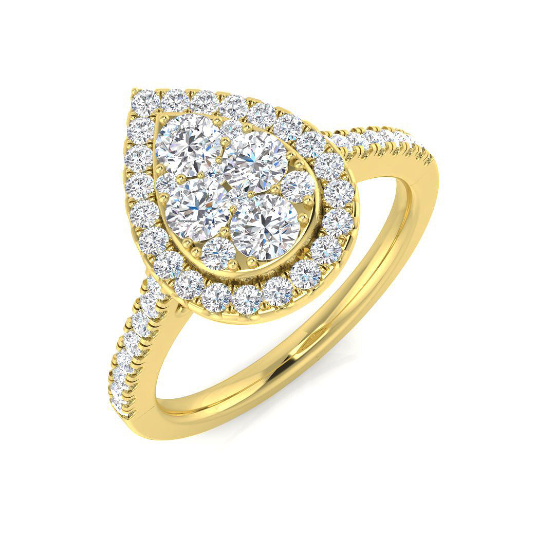 Cluster Diamond Ring 0.45ct–1.05ct – SR3343 – 18k Yellow Gold
