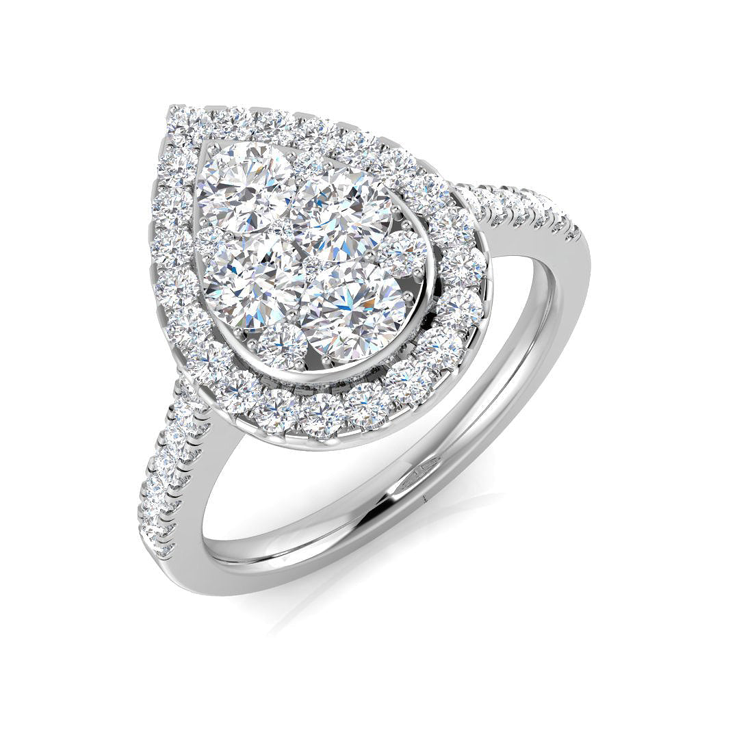Cluster Diamond Ring 0.45ct–1.05ct – SR3343 – 18k White Gold