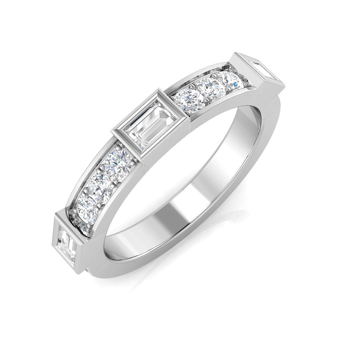 Half Eternity Diamond Ring 0.57ct – SR3383 – 18k White Gold