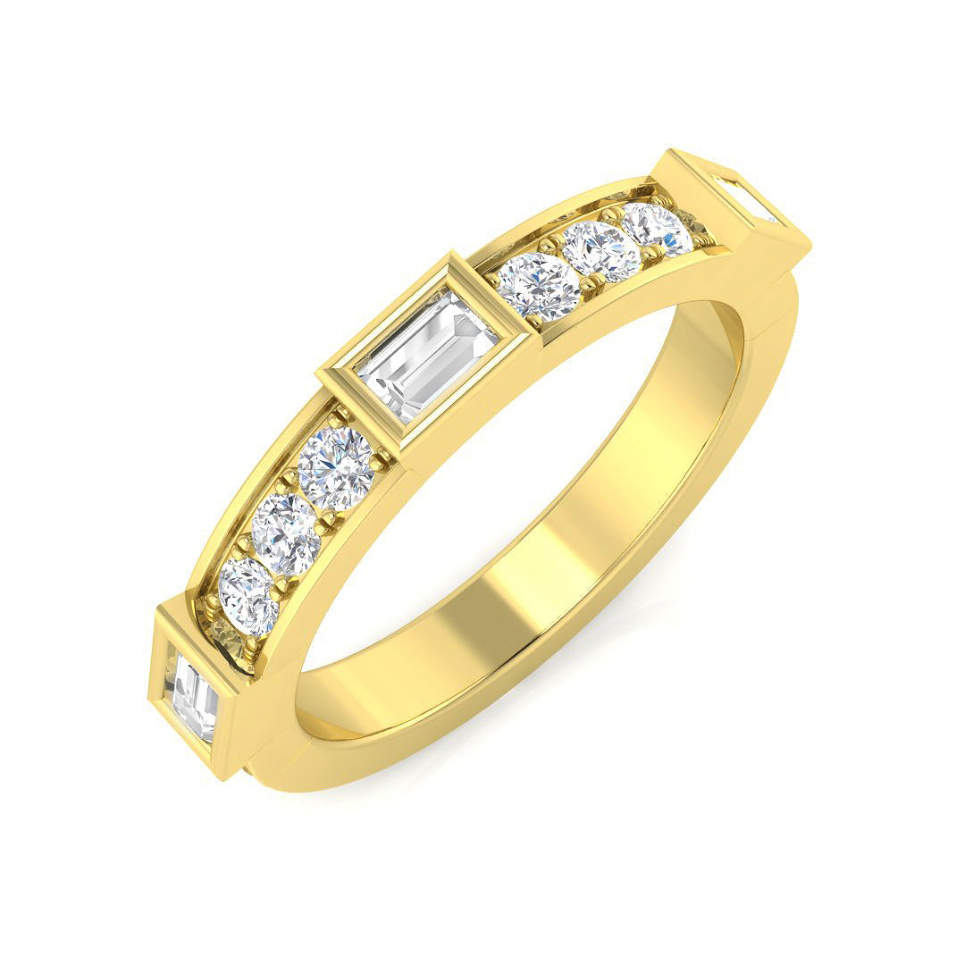 Half Eternity Diamond Ring 0.57ct – SR3383 – 18k Yellow Gold