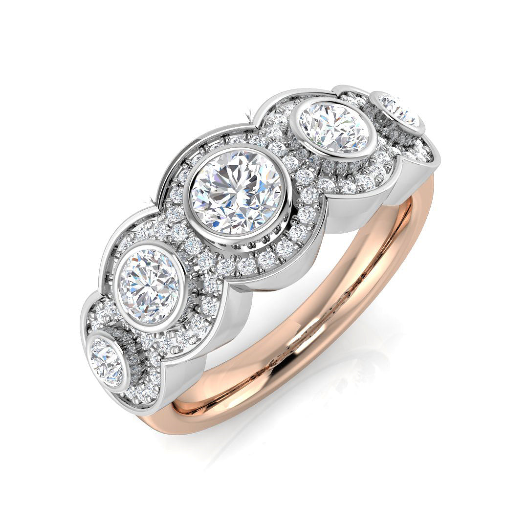 Five Stone Diamond Ring 1.08ct – SR3384 – 18k Rose Gold