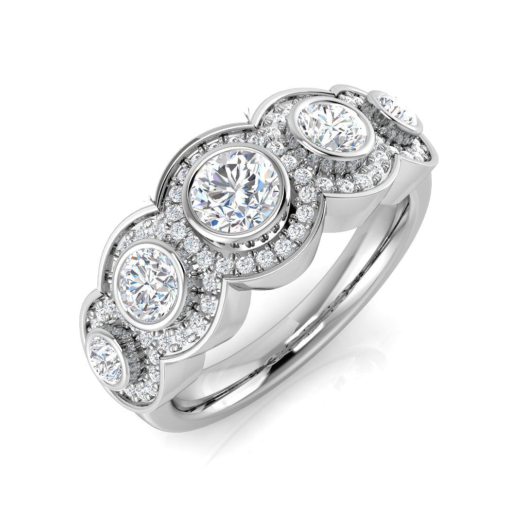 Five Stone Diamond Ring 1.08ct – SR3384 – 18k White Gold
