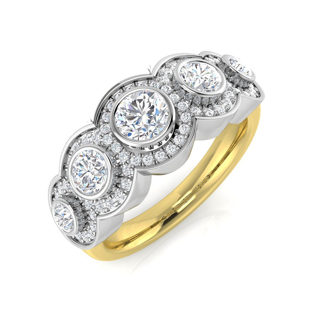 Five Stone Diamond Ring 1.08ct – SR3384 – 18k Yellow Gold
