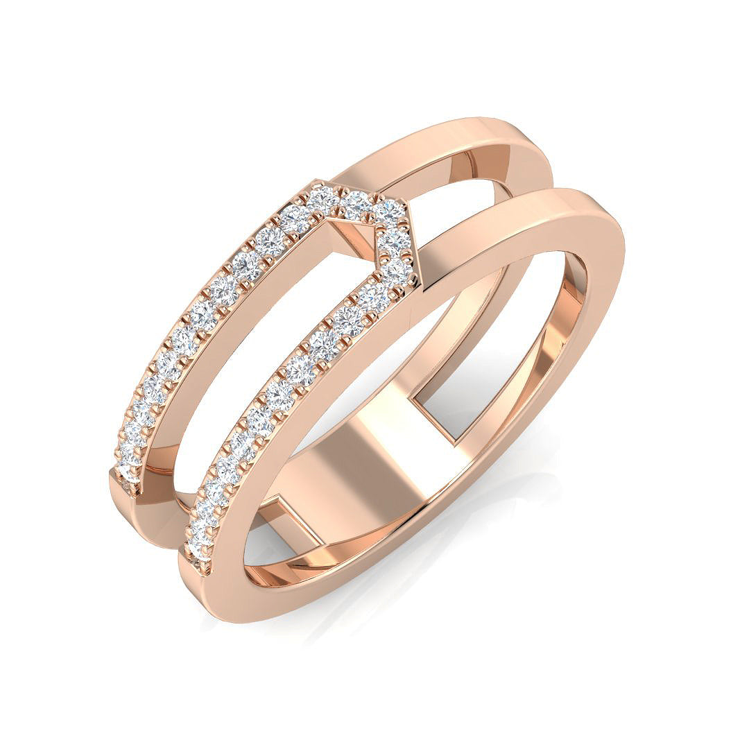 Fancy Diamond Ring 0.12ct – SR3388 – 18k Rose Gold