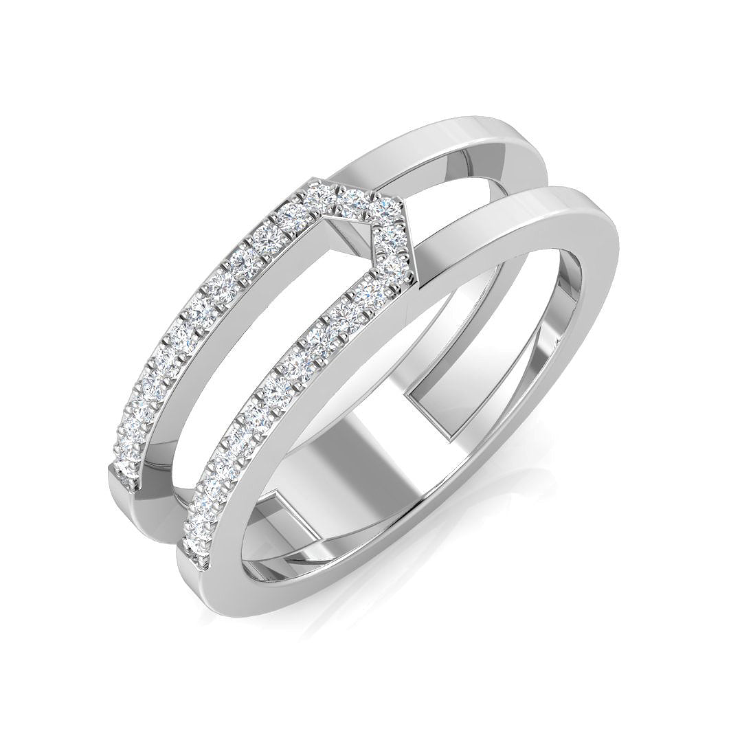 Fancy Diamond Ring 0.12ct – SR3388 – 18k White Gold