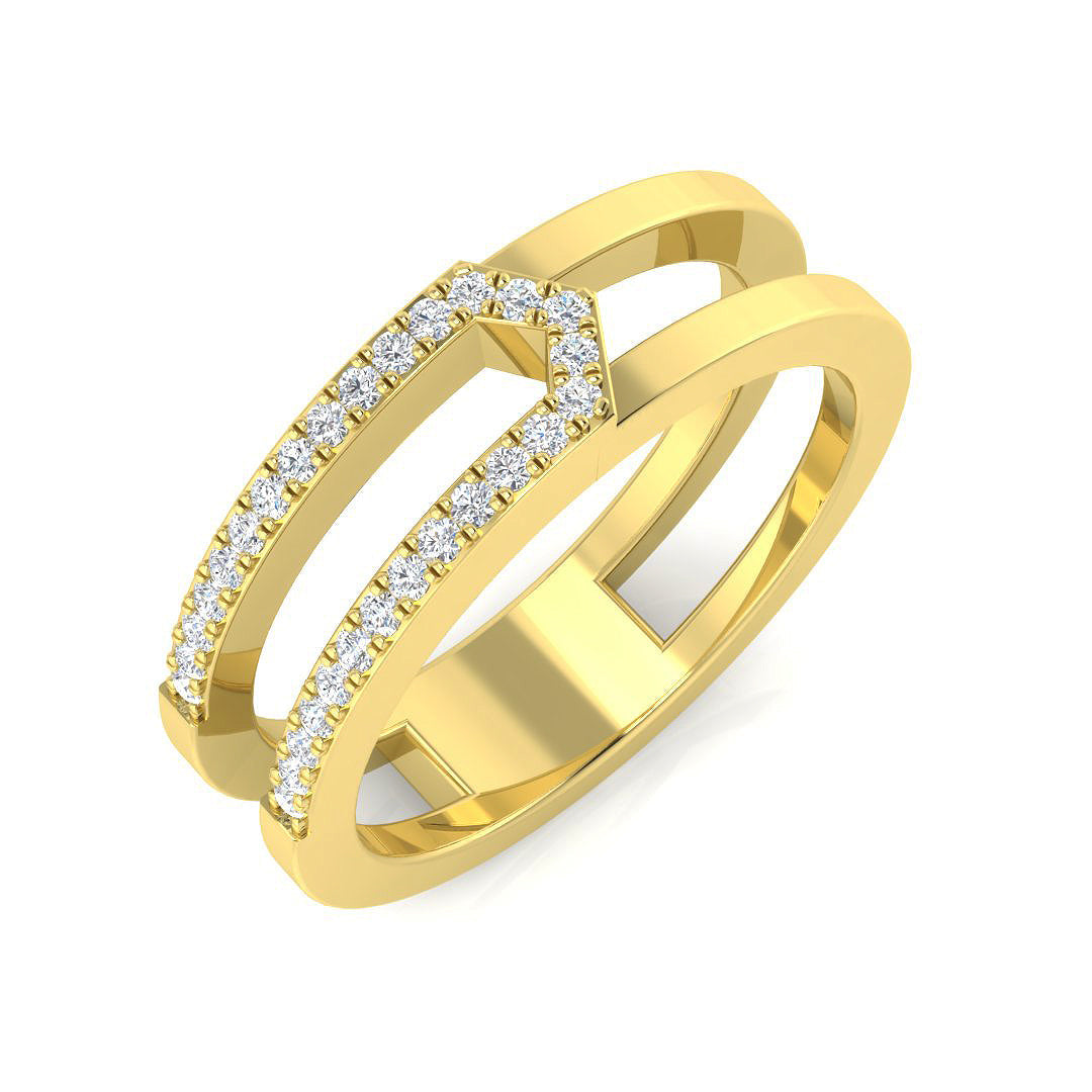 Fancy Diamond Ring 0.12ct – SR3388 – 18k Yellow Gold