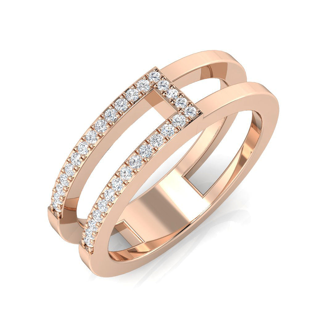 Fancy Diamond Ring 0.11ct – SR3390 – 18k Rose Gold