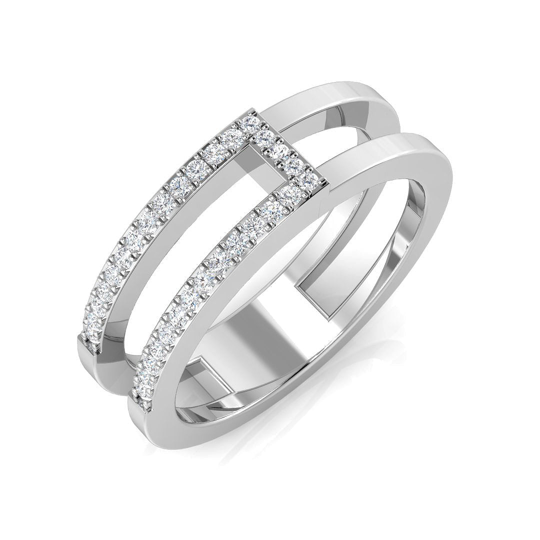 Fancy Diamond Ring 0.11ct – SR3390 – 18k White Gold