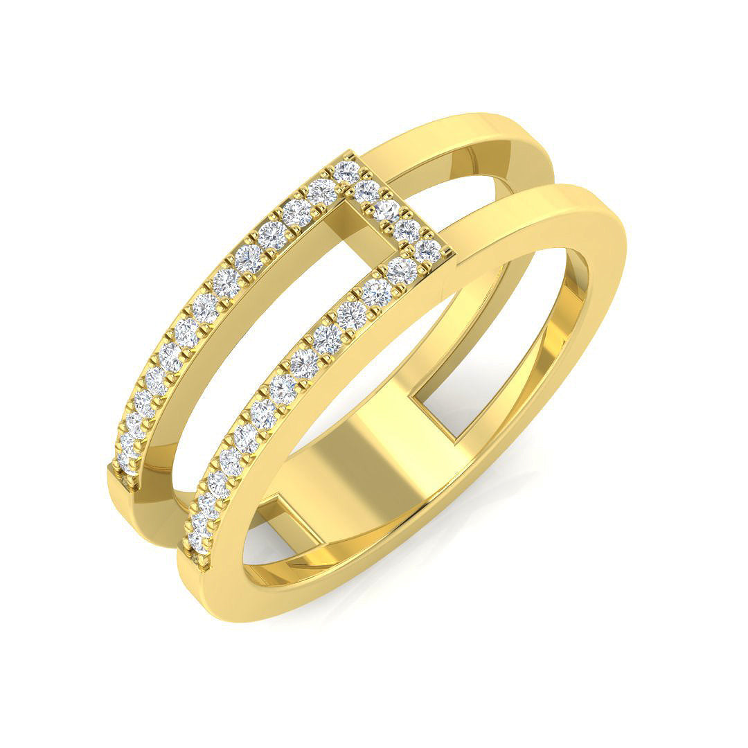 Fancy Diamond Ring 0.11ct – SR3390 – 18k Yellow Gold