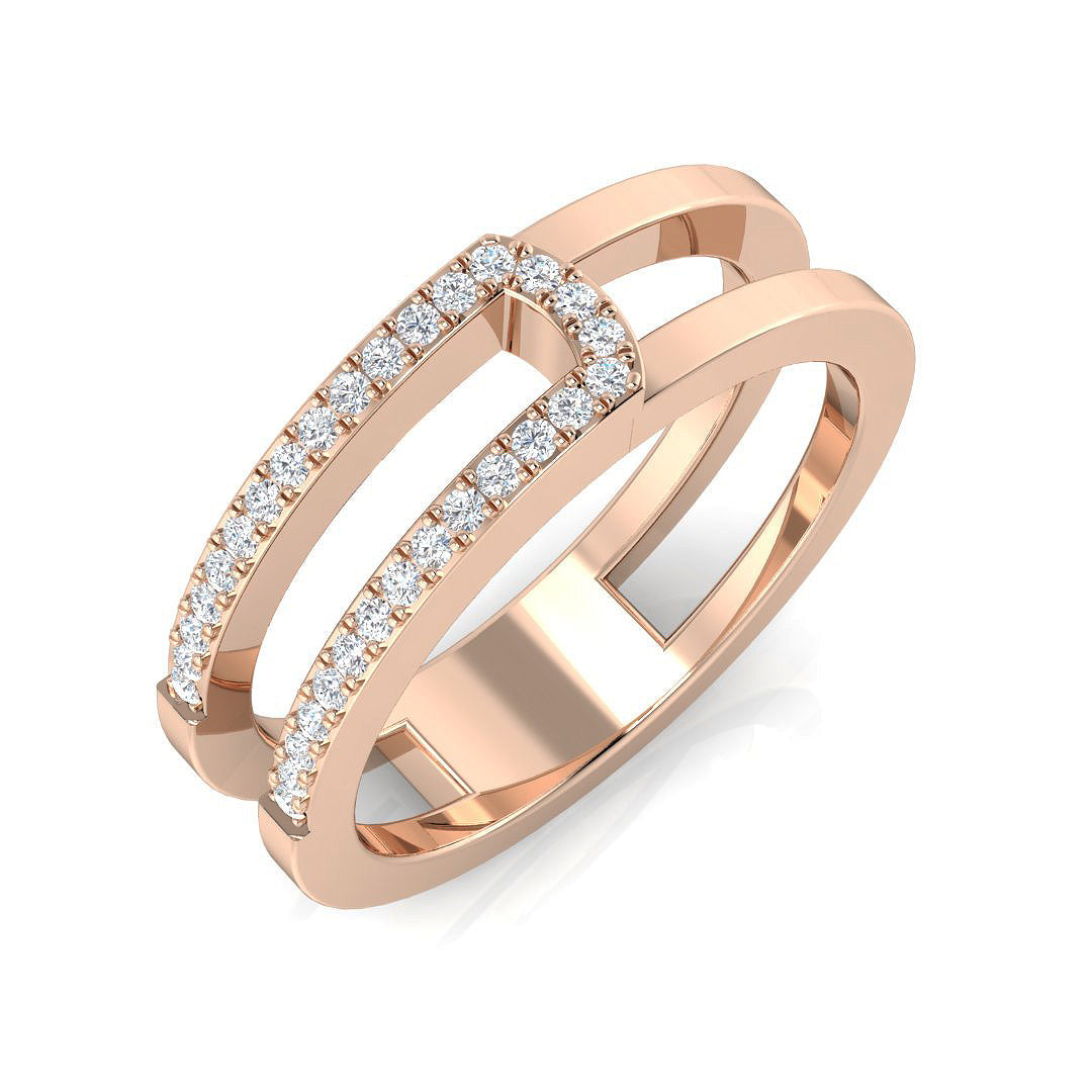 Fancy Diamond Ring 0.13ct – SR3391 – 18k Rose Gold