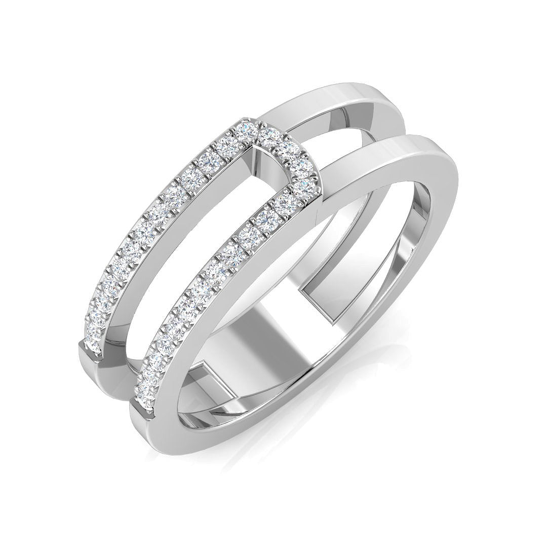 Fancy Diamond Ring 0.13ct – SR3391 – 18k White Gold