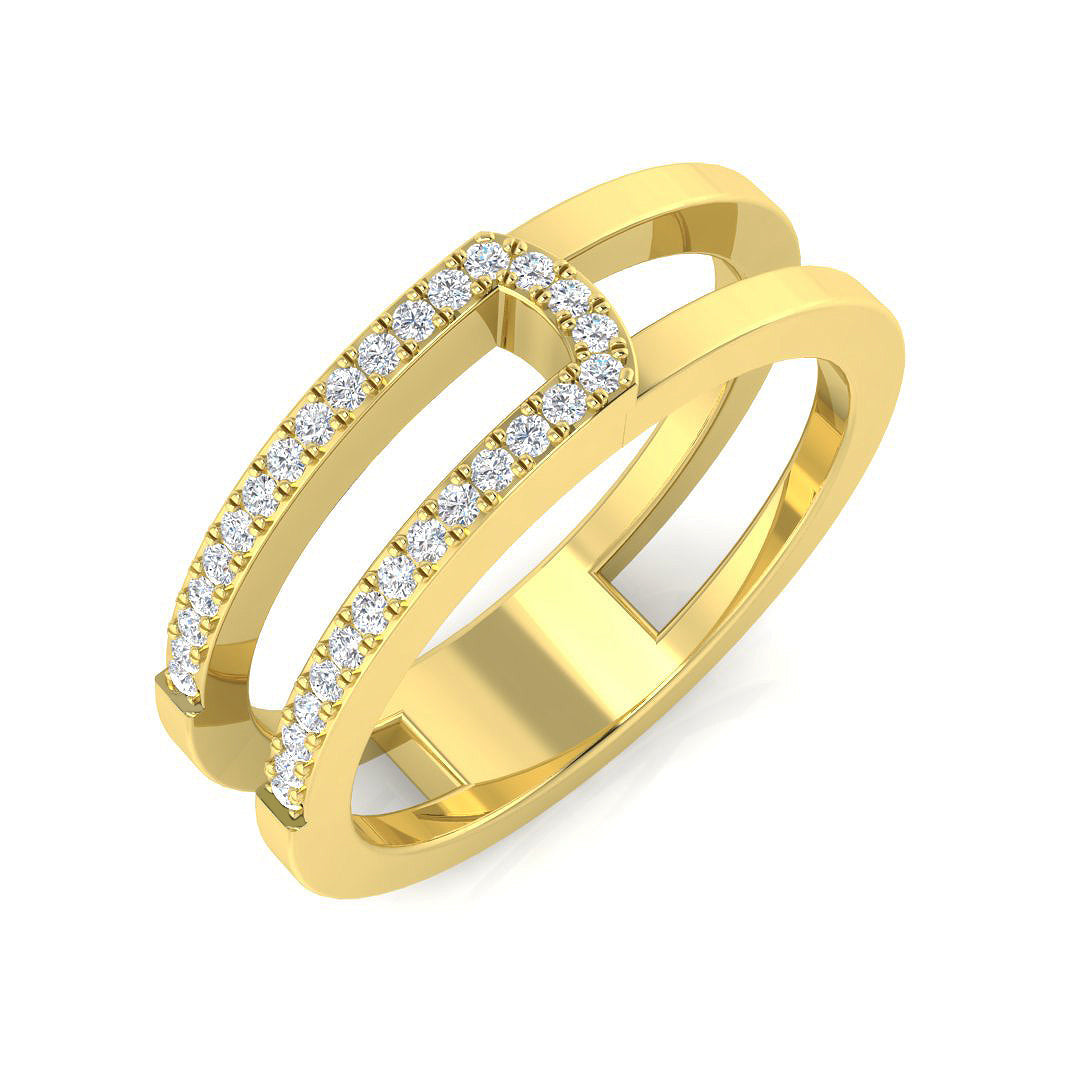 Fancy Diamond Ring 0.13ct – SR3391 – 18k Yellow Gold