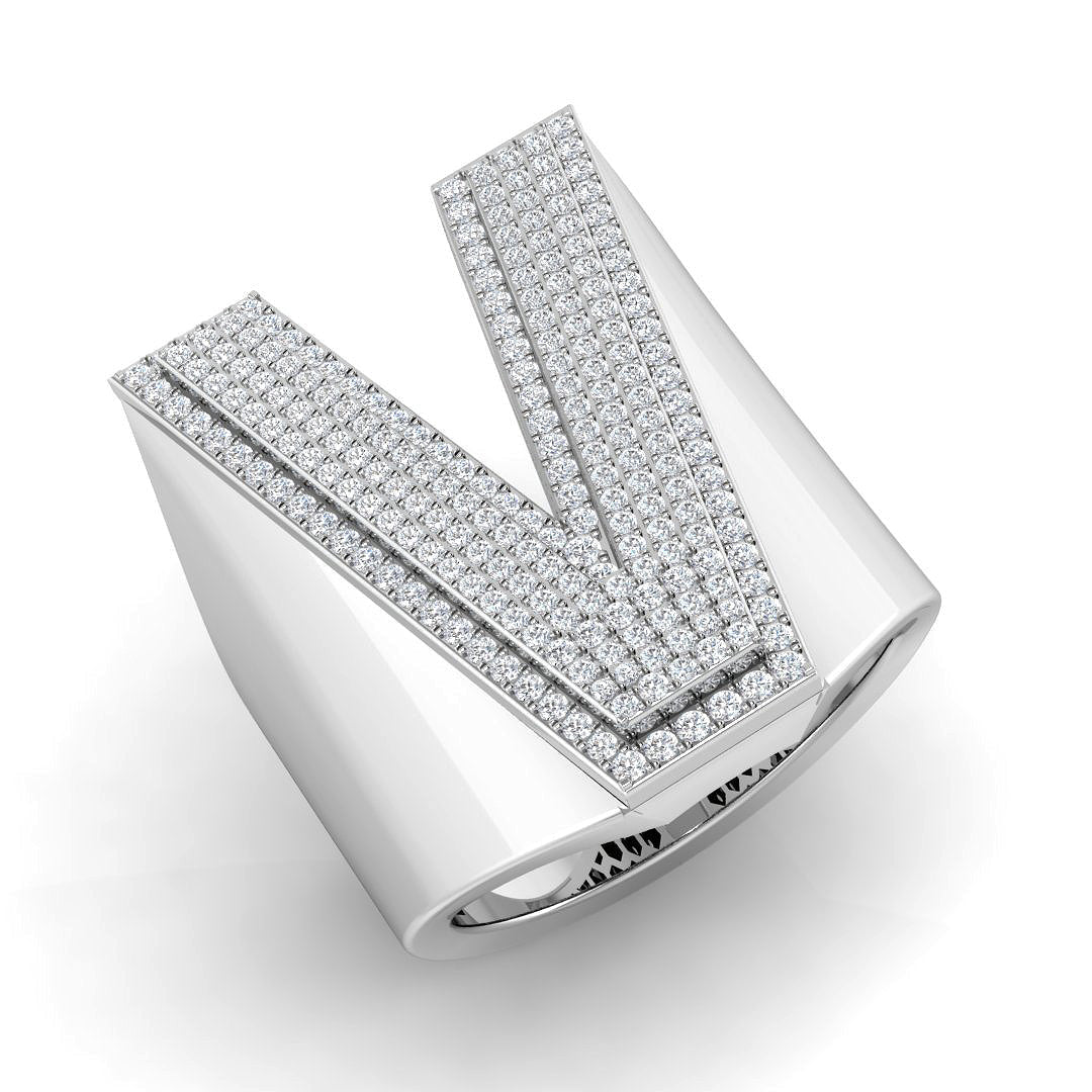 Initials Diamond Ring 0.88ct – SR3392-V – Platinum