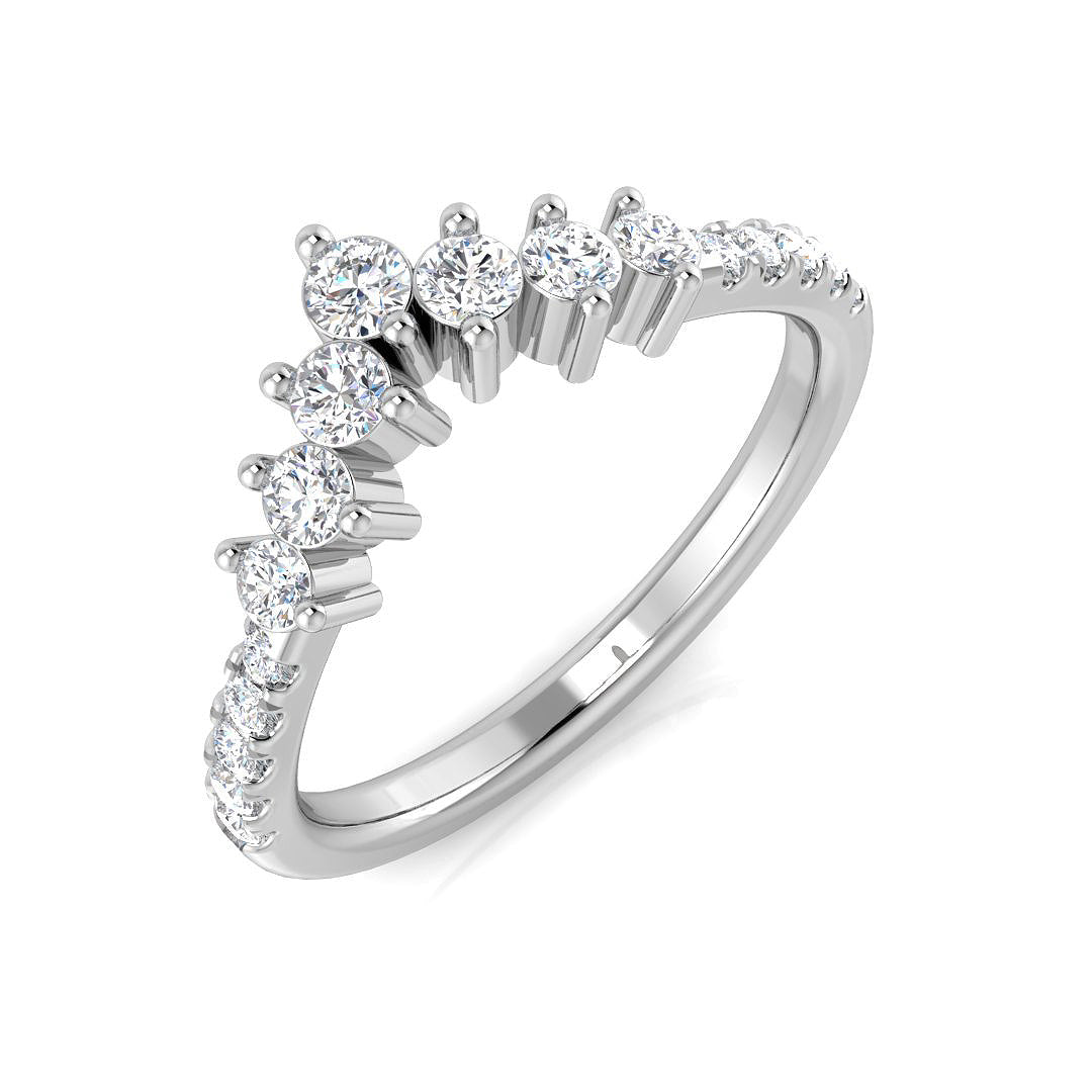 Wishbone Diamond Ring 0.41ct – SR3396 – 18k White Gold