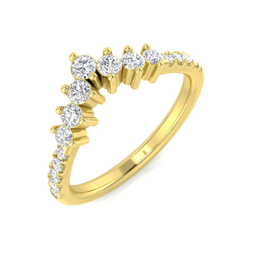 Wishbone Diamond Ring 0.41ct – SR3396 – 18k Yellow Gold