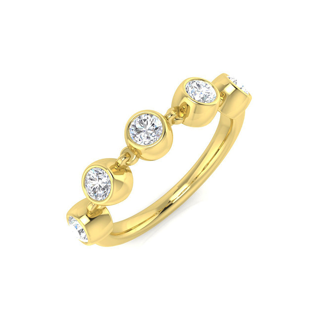 Five Stone Diamond Ring 0.62ct – SR3398 – 18k Yellow Gold