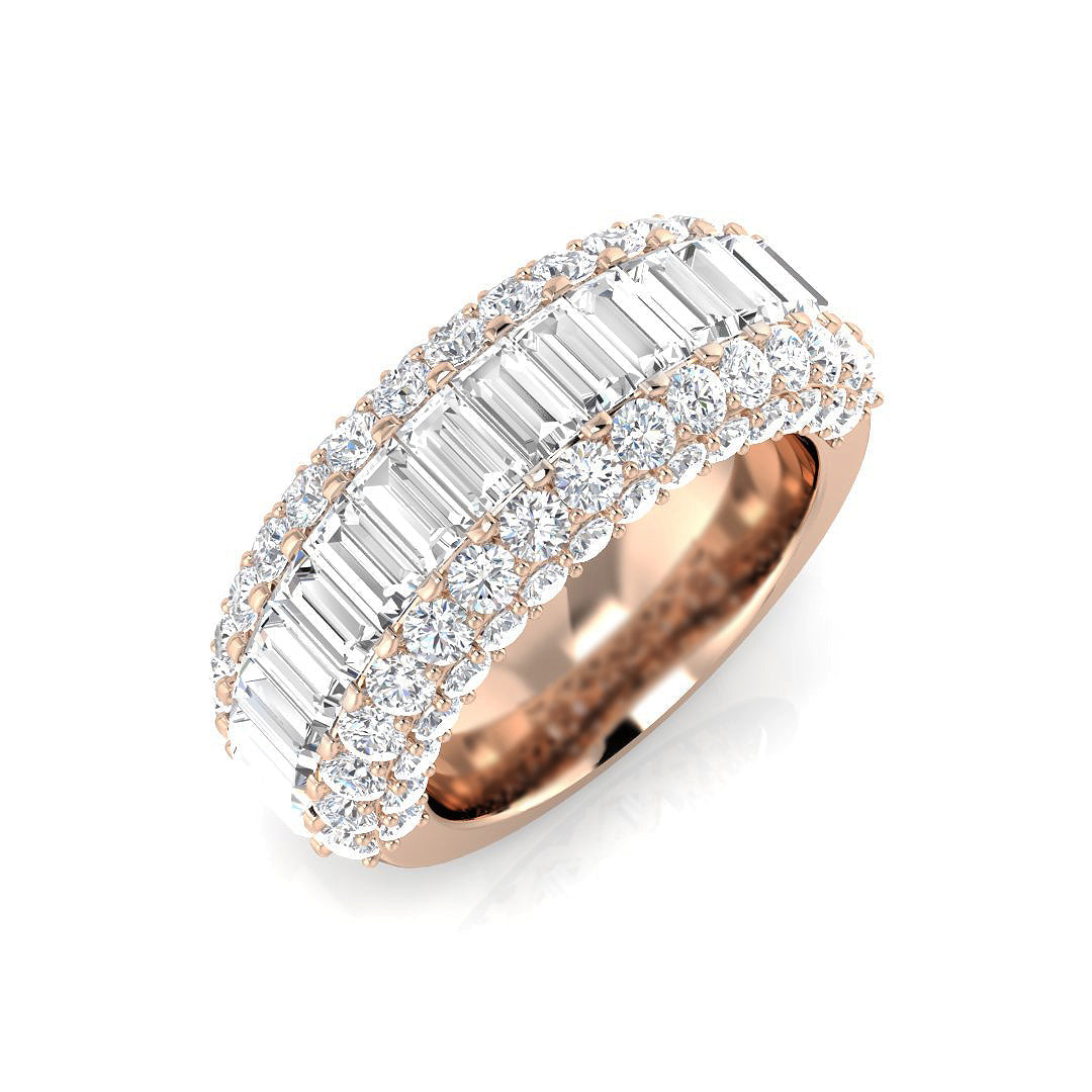 Baguette & Brilliant Diamond Ring 2.49ct–3.46ct – SR1014 – 18k Rose Gold