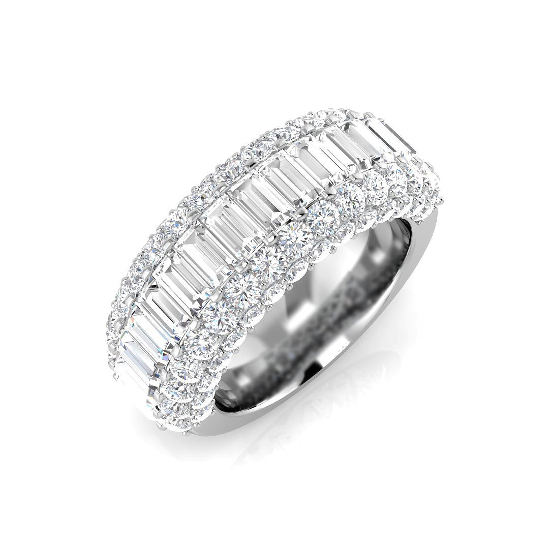 Baguette & Brilliant Diamond Ring 2.49ct–3.46ct – SR1014 – 18k White Gold