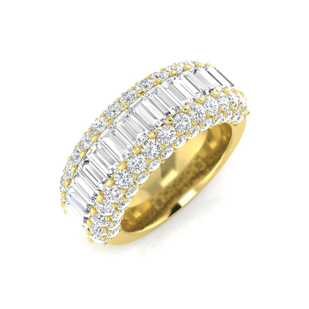 Baguette & Brilliant Diamond Ring 2.49ct–3.46ct – SR1014 – 18k Yellow Gold