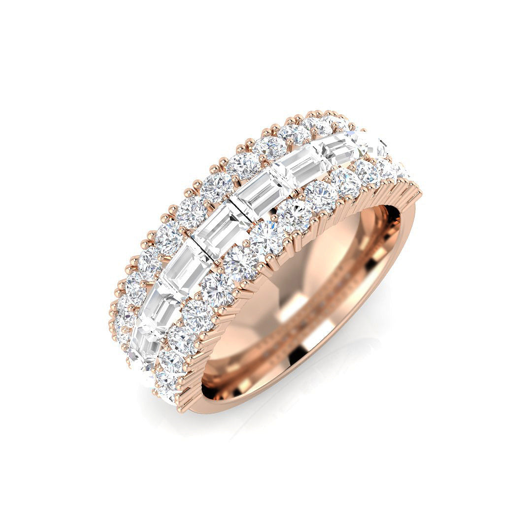 Baguette & Brilliant Diamond Ring 2.25ct – SR3466 – 18k Rose Gold