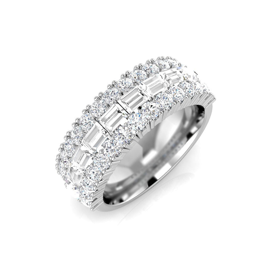 Baguette & Brilliant Diamond Ring 2.25ct – SR3466 – 18k White Gold