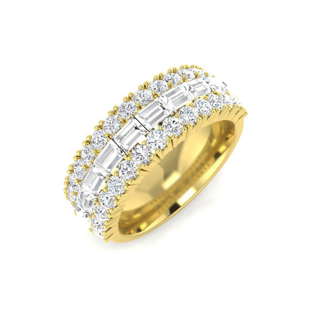 Baguette & Brilliant Diamond Ring 2.25ct – SR3466 – 18k Yellow Gold