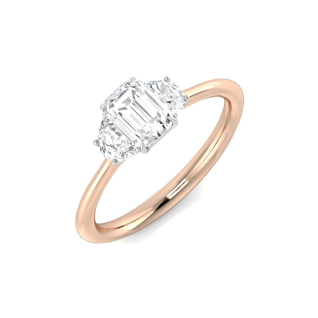 Three Stone Diamond Ring 0.98ct–5.03ct – SR3470 – 18k Rose Gold