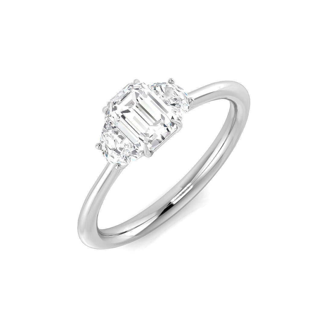 Three Stone Diamond Ring 0.98ct–5.03ct – SR3470 – 18k White Gold