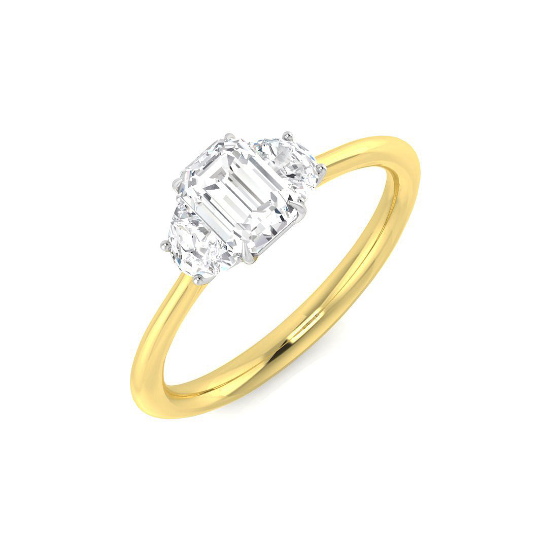 Three Stone Diamond Ring 0.98ct–5.03ct – SR3470 – 18k Yellow Gold