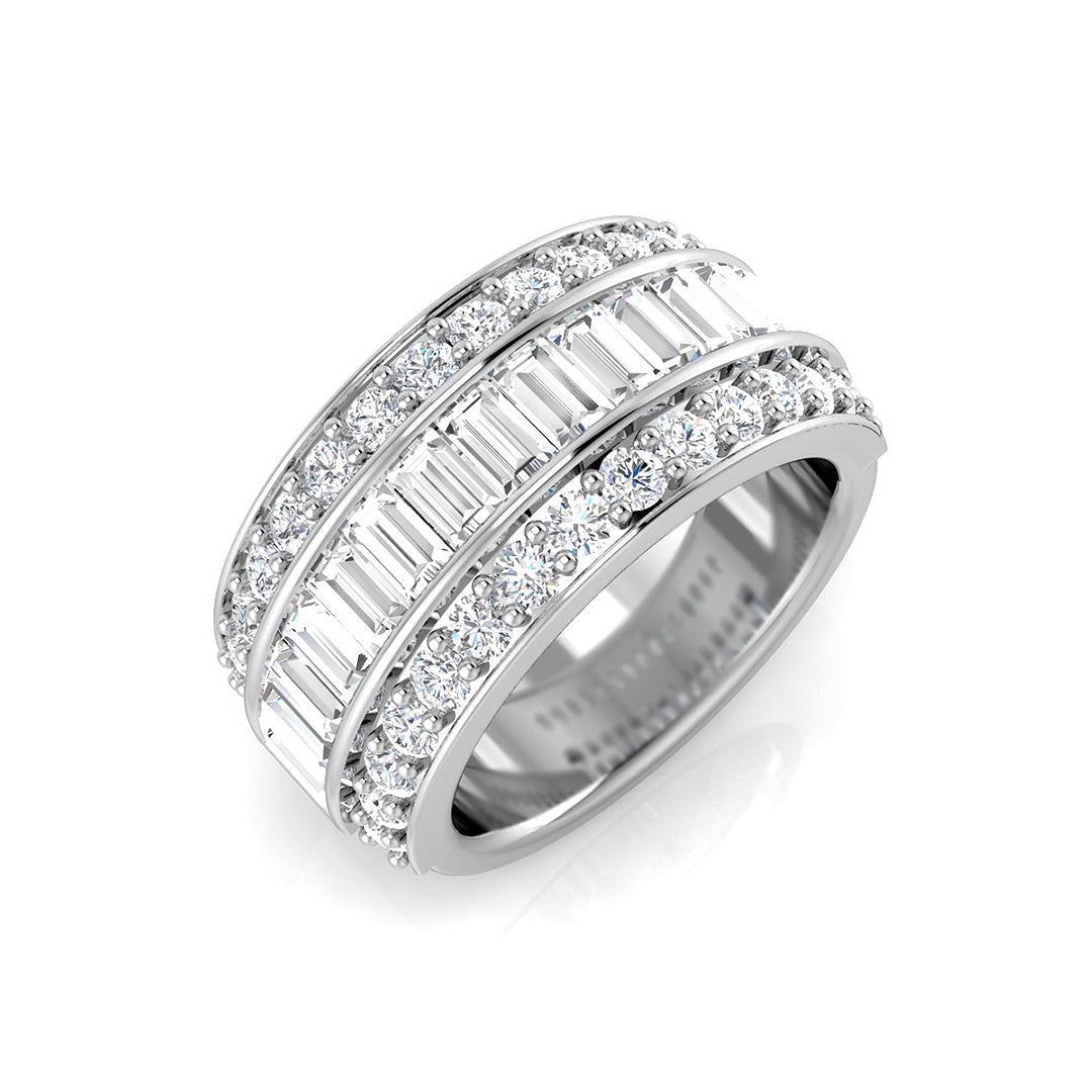 Baguette & Brilliant Diamond Ring 2.6ct – SR3475 – 18k White Gold