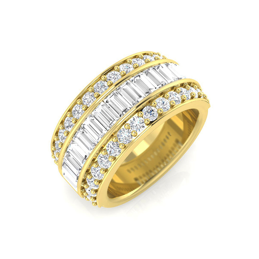 Baguette & Brilliant Diamond Ring 2.6ct – SR3475 – 18k Yellow Gold